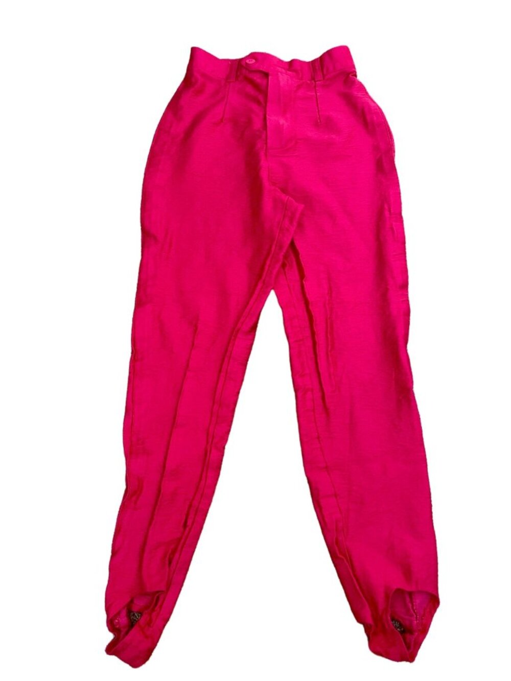 Vintage Vertigo Paris Y2K Hot Pink Stirrup High Rise Pants Sz. 42 UK 10 US